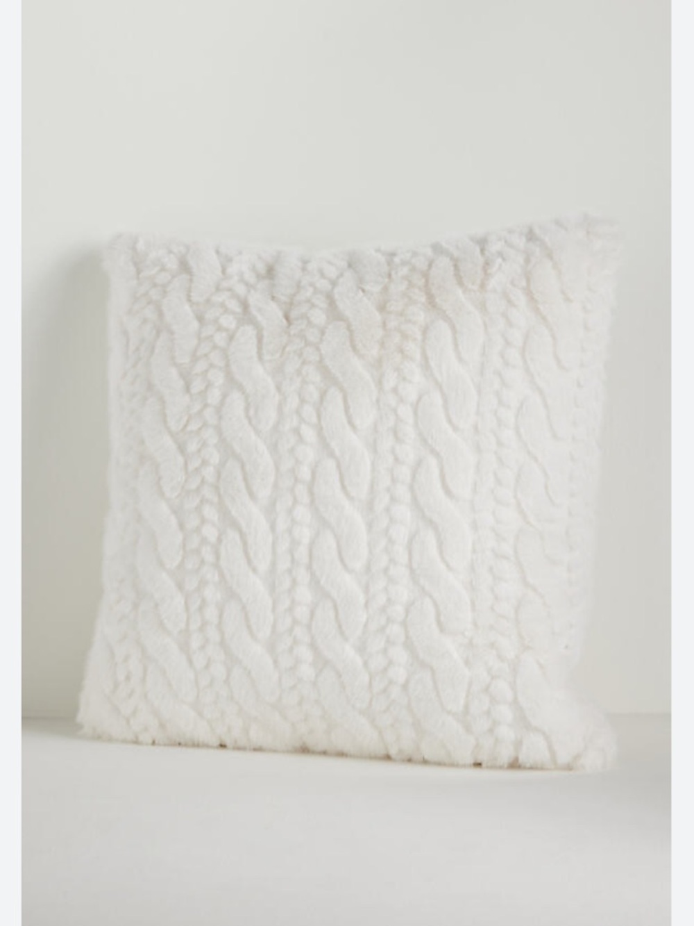 Anthropologie Faux Fur Cable-Knit Sweater Pillow - Picture 1 of 1
